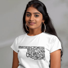 Adult Coloring Oklahoma Line Art Mandala Karte Tri-Blend Shirt