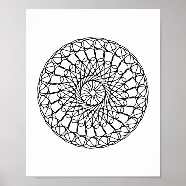Adult Coloring Page Mandala DIY Wall Art Poster (Vorne)
