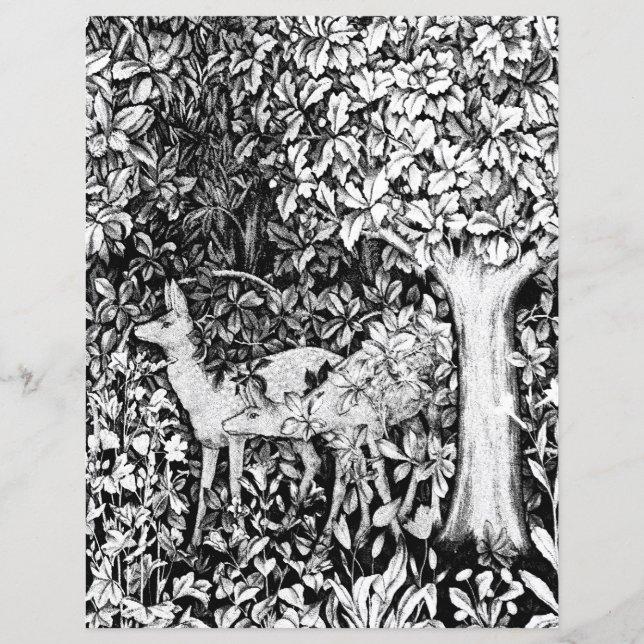 Adult Coloring Page - William Morris Forest Deer (Vorderseite)
