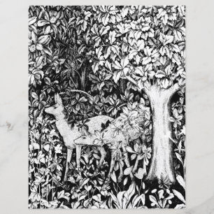 Adult Coloring Page - William Morris Forest Deer