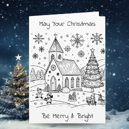 Adult Coloring Personalized Christmas  Karte