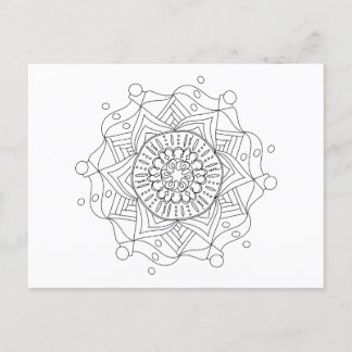 Adult Coloring Postcard mit Original Mandala Art Postkarte