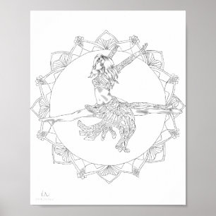 Adult Coloring Poster Mandala Jazz Dancer