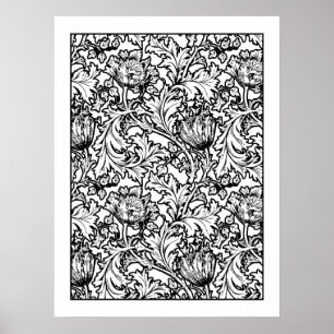 Adult Coloring Poster William Morris Anemone