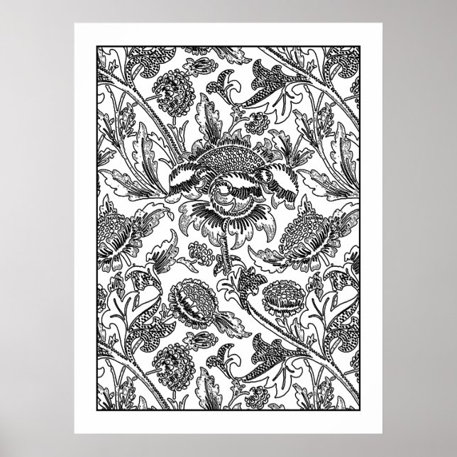 Adult Coloring Poster William Morris Sonnenblumen (Vorne)