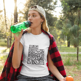 Adult Coloring Utah Line Art Mandala Karte T-Shirt