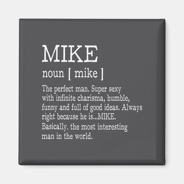 Adult Definition First Name Mike Men Funny  Magnet (Vorne)