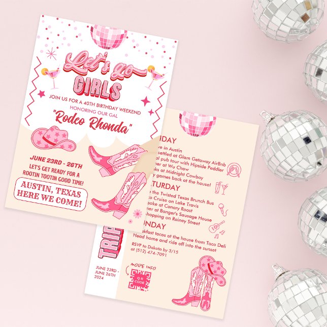 Adult Disco Cowgirl Geburtstagswoche Einladung (Von Creator hochgeladen)