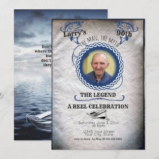 Adult Fisherman Birthday the Legend Einladung