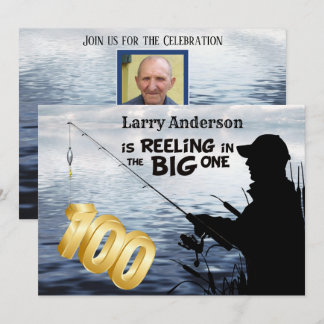 Adult Fisherman Milestone 100 Geburtstag der große Einladung