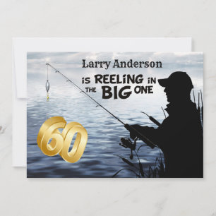 Adult Fisherman Milestone 60 Geburtstag Custom Einladung