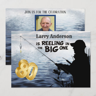 Adult Fisherman Milestone 80 Geburtstag der große Einladung