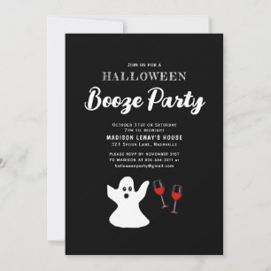 Adult Funny Halloween Ghost Booze Party Einladung