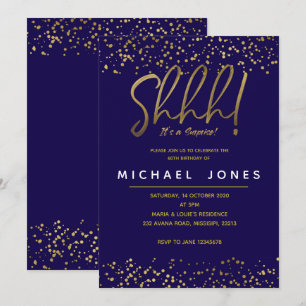 Adult Geburtstag Party Einladung Marine blau