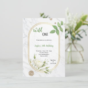 Adult grün und weiß Geburtstagsfeier Einladung