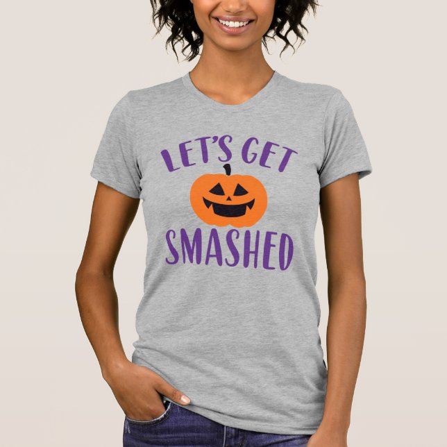 Adult Halloween | Lasst uns zusammenstoßen | Kürbi T-Shirt (Vorderseite)