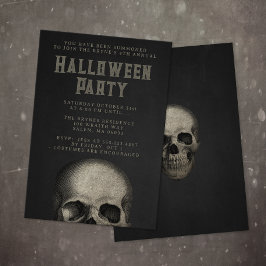 Adult Halloween Party Skull Black Einladung