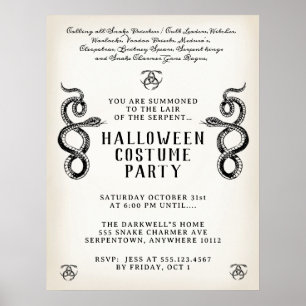 Adult Halloween Serpent Party Poster