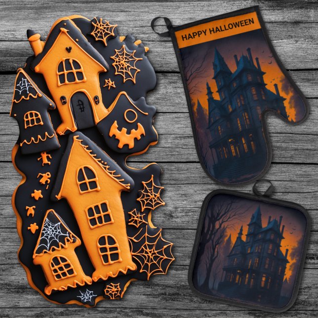 Adult Halloween Spuk Herrenhaus Ofenhandschuh & Topflappen-Set (Von Creator hochgeladen)