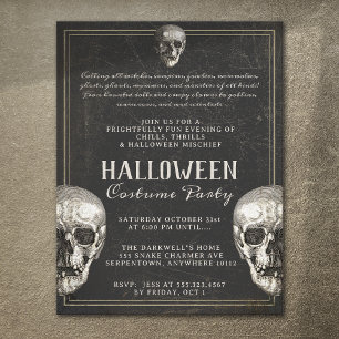 Adult Halloween Vintag Skull Party Flyer