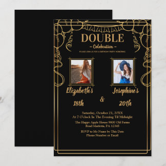 Adult Joint Birthday Party 2 Foto Einladung