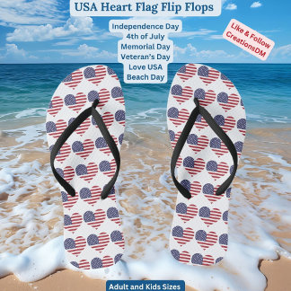 Adult & Kids USA Herzenflagge Flip Flops