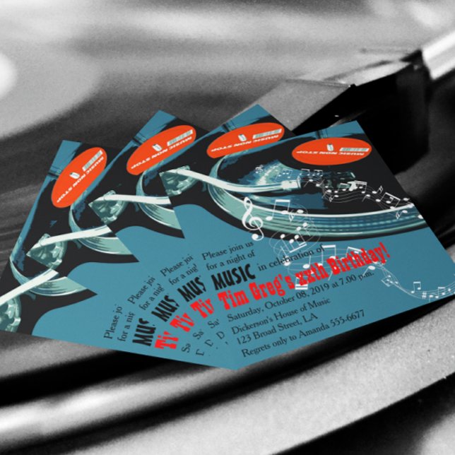 Adult Music Themed Geburtstagsparty Einladung (Von Creator hochgeladen)