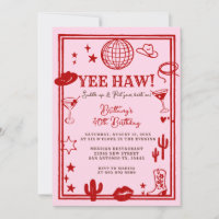 Adult Rosa Red Cowgirl Western Geburtstag