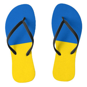 Adult Slim Rippen mit der Flagge der Ukraine Flip Flops