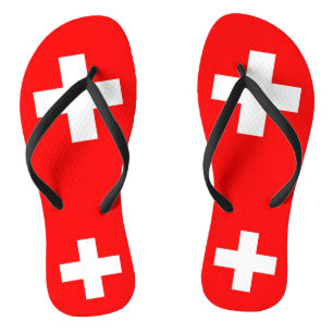 Adult Slim Rippen mit Flagge in der Schweiz Flip Flops