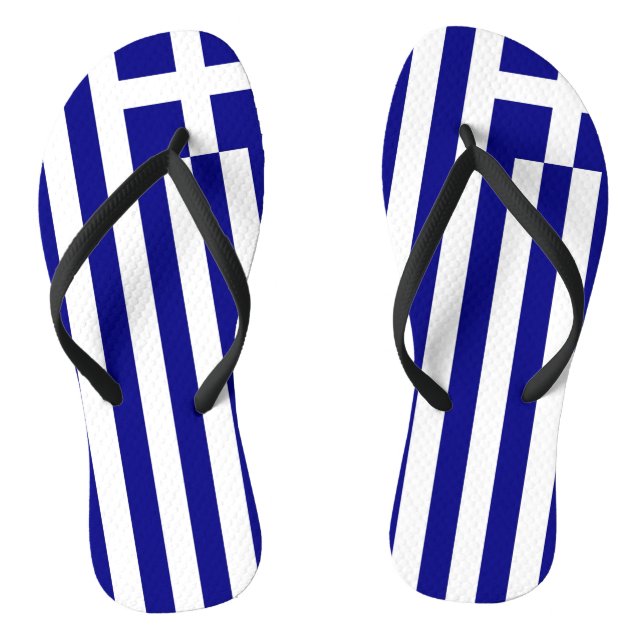 Adult Slim Rips mit der Flagge Griechenlands Flip Flops (Fußbett)