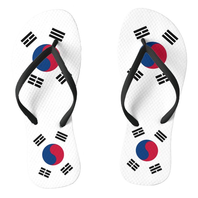 Adult Slim Rips mit der Flagge Südkoreas Flip Flops (Fußbett)