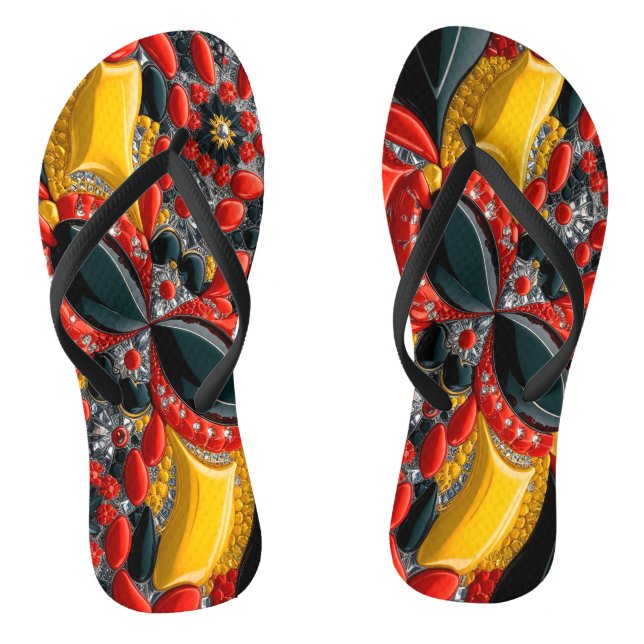 Adult Slim Rips mit Deutschland Farben Flip Flops (Fußbett)