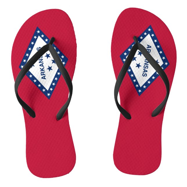 Adult Slim Rips mit Flag Arkansas, USA Flip Flops (Fußbett)