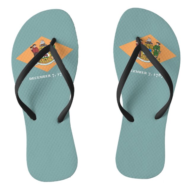 Adult Slim Rips mit Flag Delaware, USA Flip Flops (Fußbett)