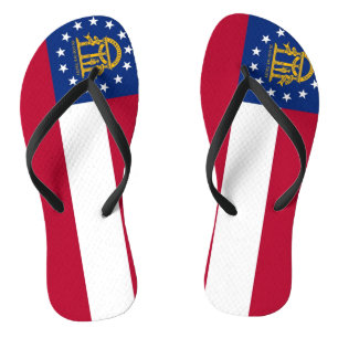 Adult Slim Rips mit Flag Georgia, USA Flip Flops