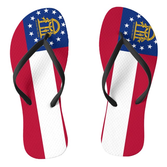Adult Slim Rips mit Flag Georgia, USA Flip Flops (Fußbett)