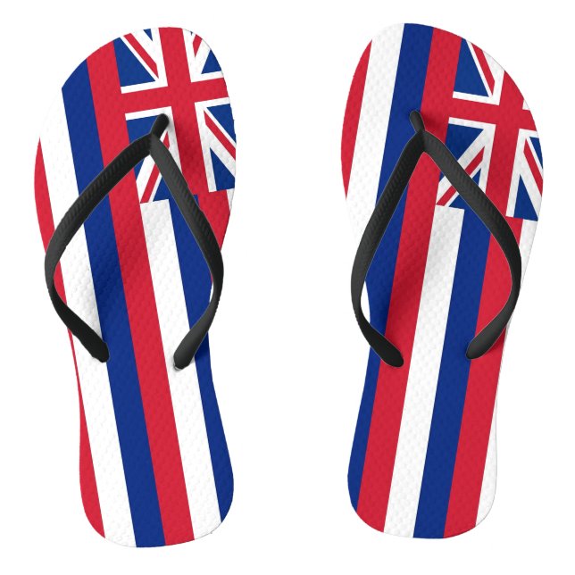 Adult Slim Rips mit Flag Hawaii, USA Flip Flops (Fußbett)