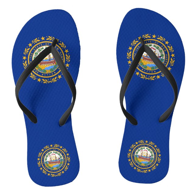 Adult Slim Rips mit Flag New Hampshire, USA Flip Flops (Fußbett)