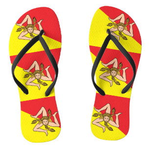 Adult Slim Rips mit Flag Sizilien, Italien Flip Flops