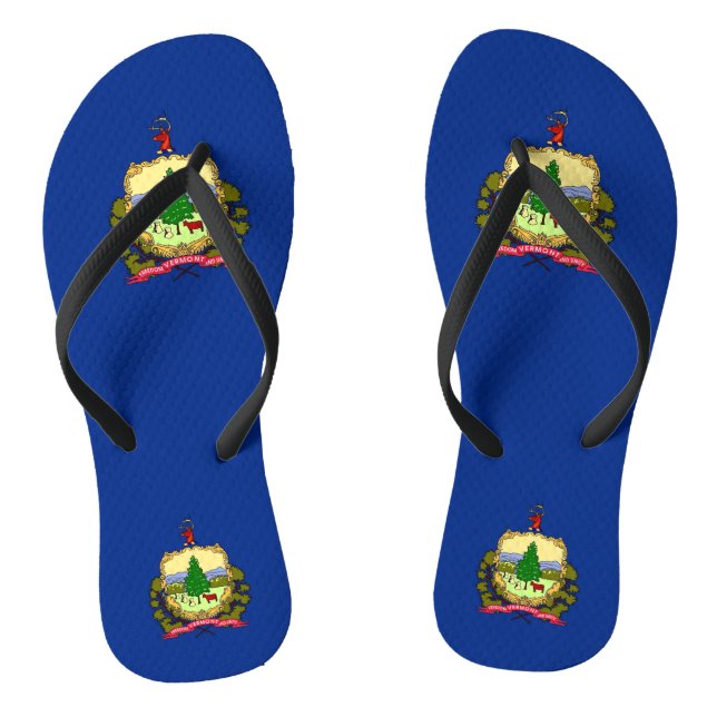 Adult Slim Rips mit Flag Vermont, USA Flip Flops (Fußbett)