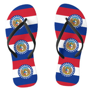 Adult Slim Rips mit Flag von Missouri, USA Flip Flops