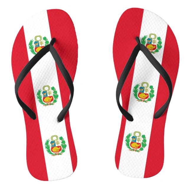 Adult Slim Rips mit Flag von Peru Flip Flops (Fußbett)