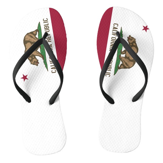 Adult Slim Rips mit Flagge Kaliforniens, USA Flip Flops (Fußbett)