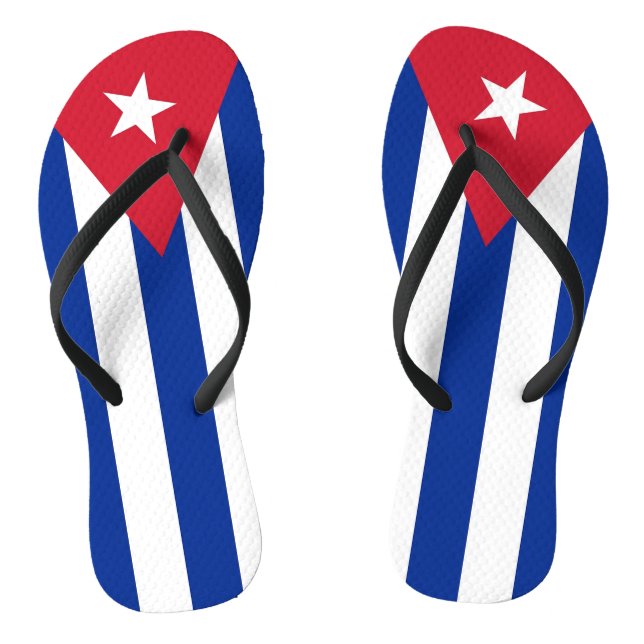 Adult Slim Rips mit Flagge Kubas Flip Flops (Fußbett)