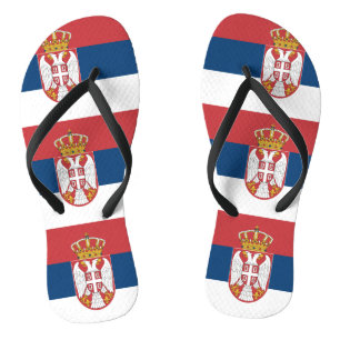 Adult Slim Rips mit Flagge Serbiens Flip Flops