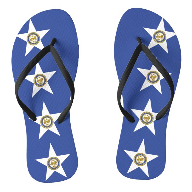 Adult Slim Straps mit Flag Houston, USA Flip Flops (Fußbett)