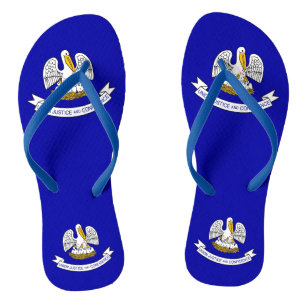 Adult Slim Straps mit Flag Louisiana, USA Flip Flops