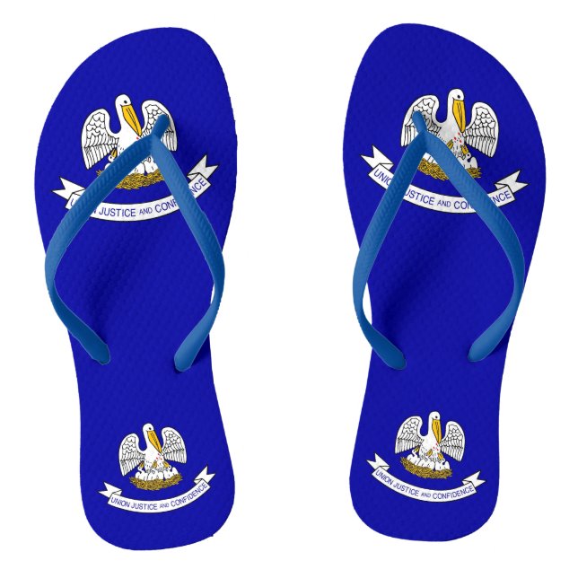 Adult Slim Straps mit Flag Louisiana, USA Flip Flops (Fußbett)