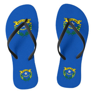 Adult Slim Straps mit Flag Nevada, USA Flip Flops